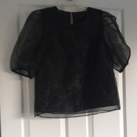 Organza puff sleeve dressy top from English Factory M - Picture 2 of 9